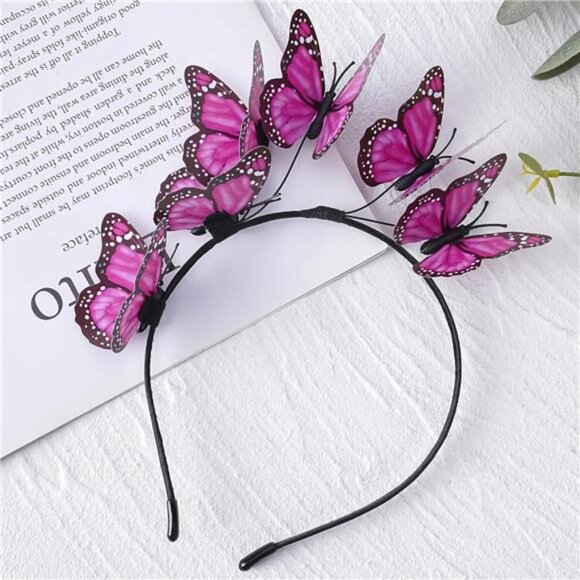 Customizable Butterfly Fascinator Headband | 3D Monarch Butterfly Crown - Picture 4 of 5